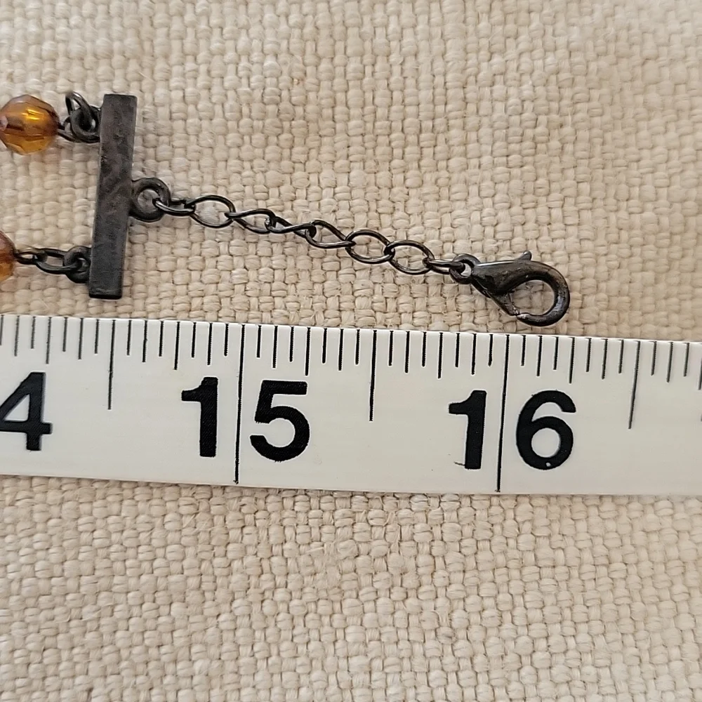 Multi gem pierced earrings and choker set - Picture 8 of 10